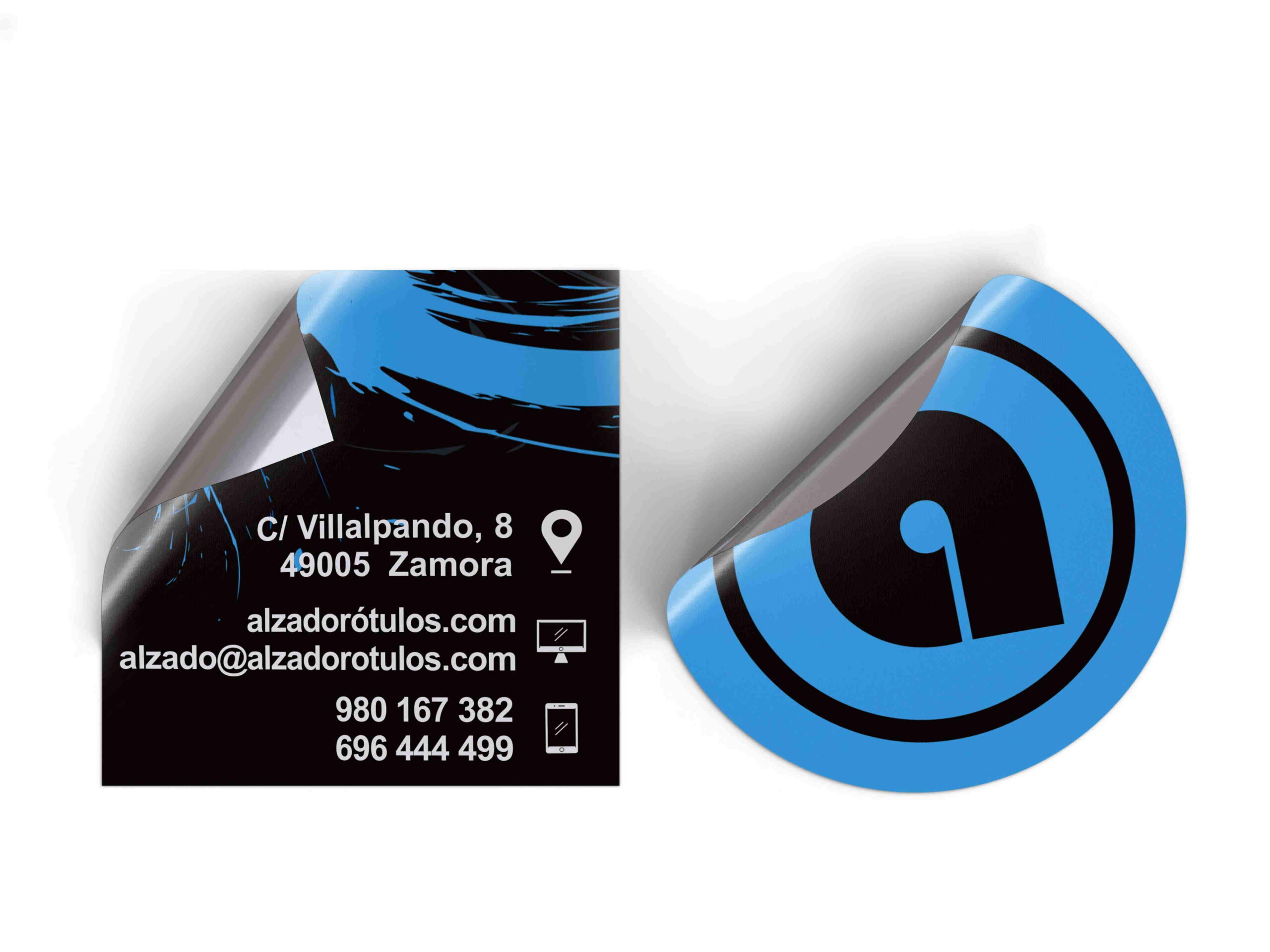 Alzado Rótulos Zamora. Impresión digital para marcas y etiquetas. imagen empresarial, tarjetas de visitas y marketing.